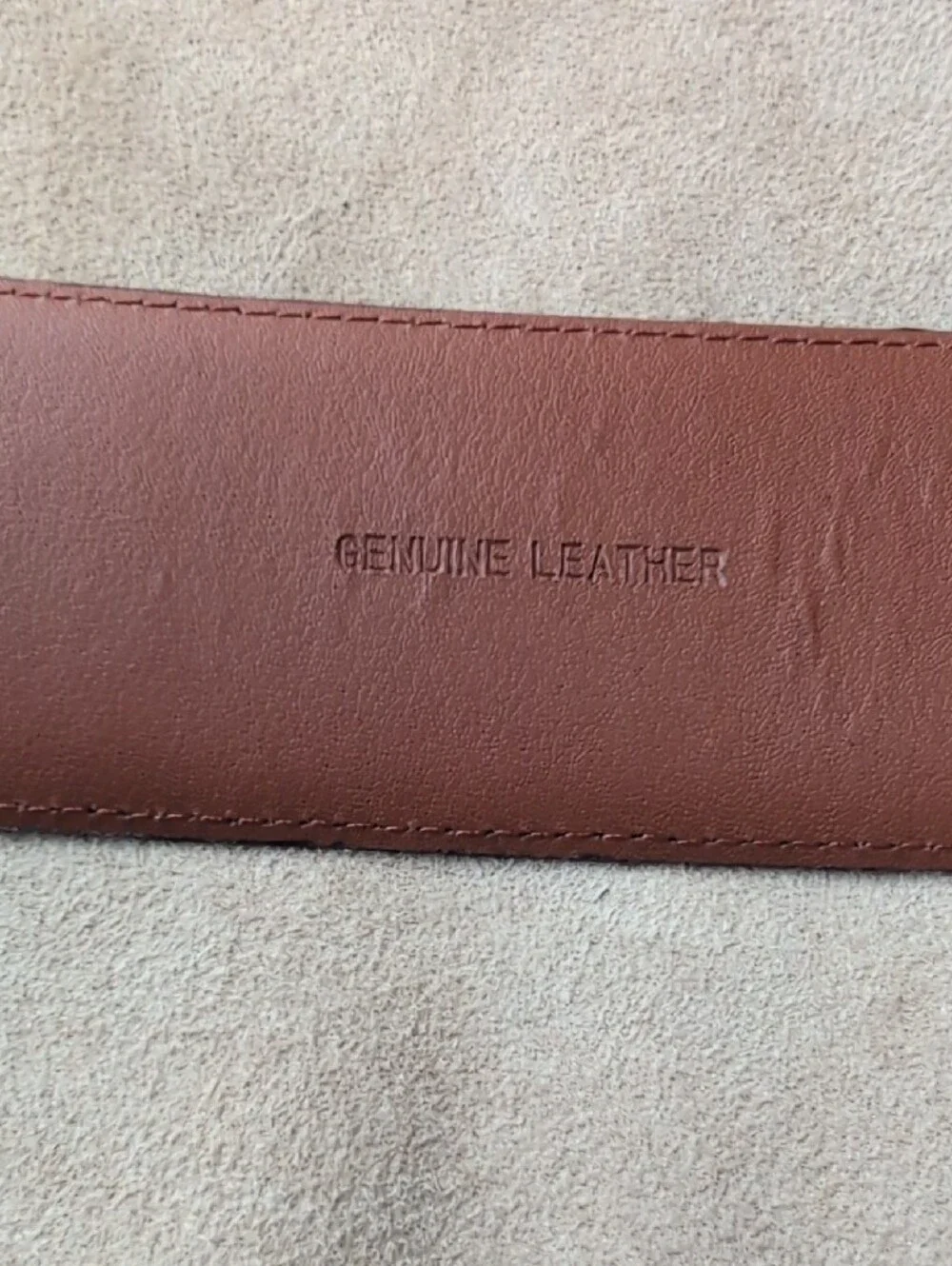CHAPS Dark Brown Croc-Embossed Leather Belt